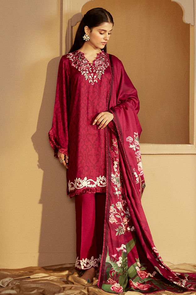 PINK VELVETEN-3 PC MARINA PRINTED SUIT