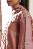 MYSTIC PINK-3PC SATIN EMBROIDERED SUIT