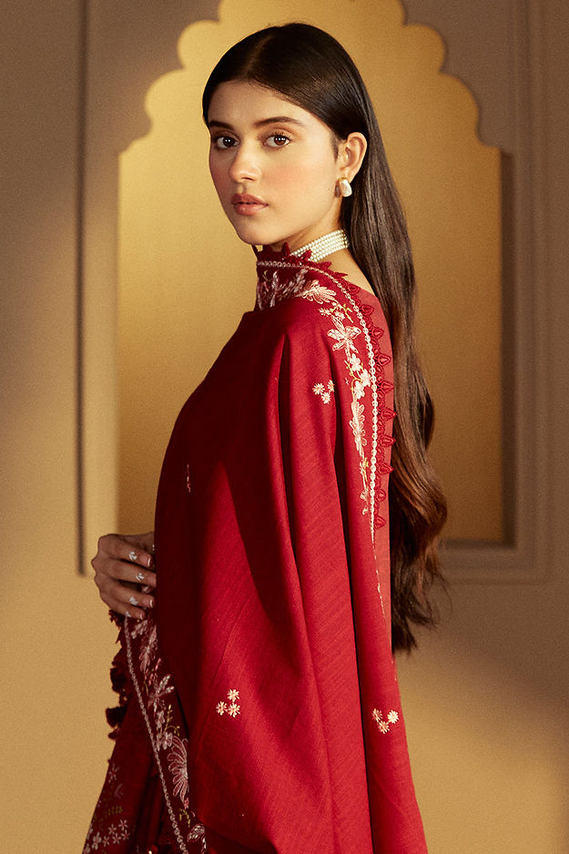 GARNET RIME-3 PC KHADDAR PRINTED SUIT