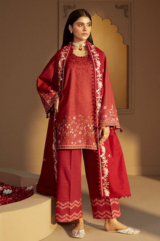 GARNET RIME-3 PC KHADDAR PRINTED SUIT