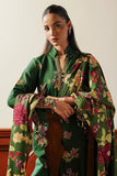 GREEN OASIS-3PC SATIN EMBROIDERED SUIT