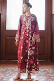 DEEP BERRY-3PC SATIN EMBROIDERED SUIT